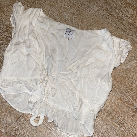 TIE FRONT TOP WHITE OFF WHITE Princess Polly - Picture 1 of 3
